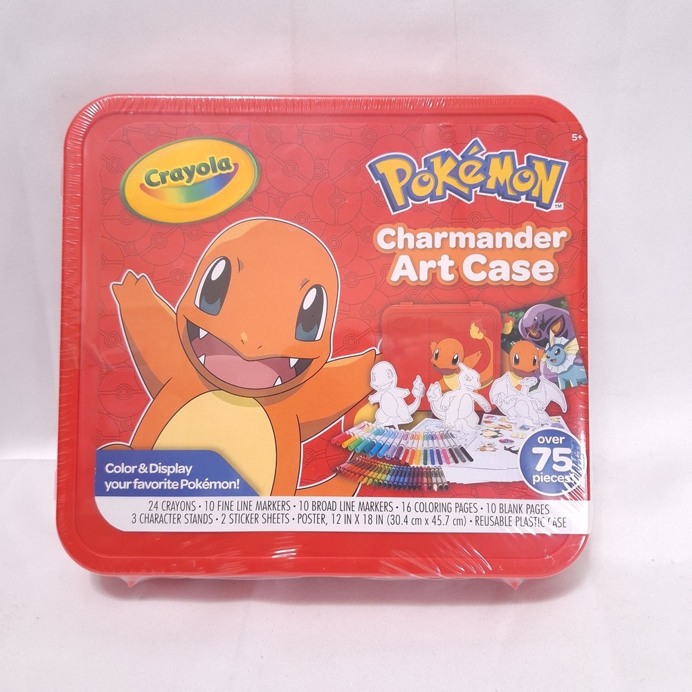 Crayola‎ Pokemon Charmander Art Case 75 Pieces Crayon Marker Sticker Poster